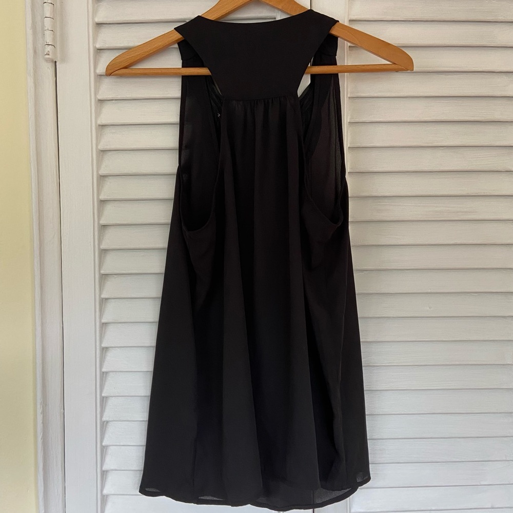 {Wantable} Black Silky Tank with Sparkly Neckline - Medium - Picture 4 of 5